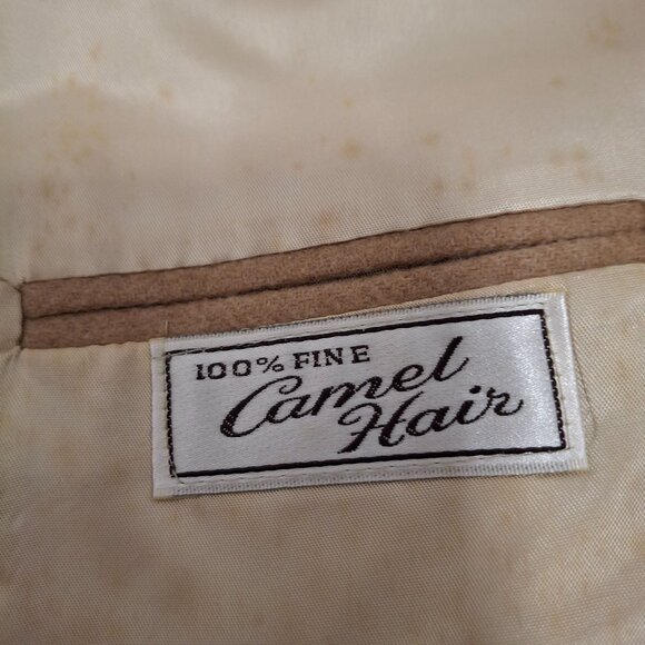 Botany 500 Mens 44R Camel Hair Blazer Jacket Two-Button Beige Made In USA - Picture 7 of 10